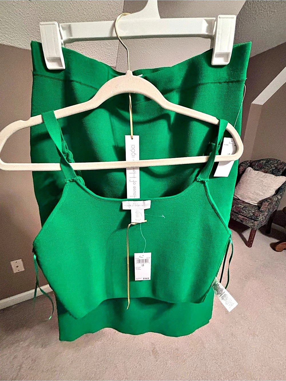 House of Harlow 1960 Green Two-Piece Set Size Large NWT